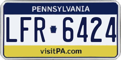 PA license plate LFR6424