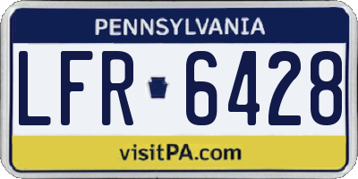 PA license plate LFR6428