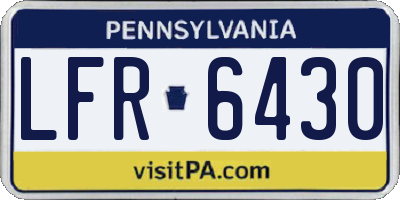 PA license plate LFR6430