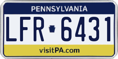 PA license plate LFR6431