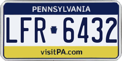 PA license plate LFR6432