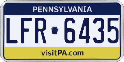 PA license plate LFR6435