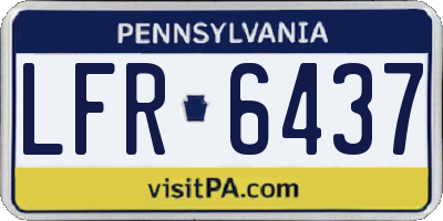 PA license plate LFR6437