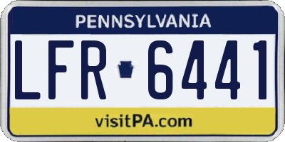 PA license plate LFR6441