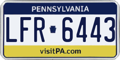 PA license plate LFR6443