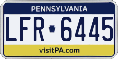 PA license plate LFR6445