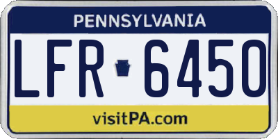 PA license plate LFR6450