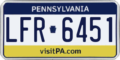 PA license plate LFR6451