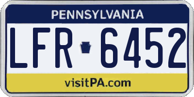 PA license plate LFR6452