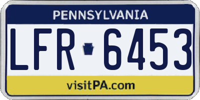PA license plate LFR6453