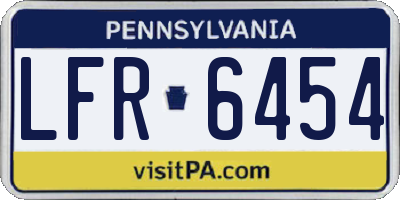 PA license plate LFR6454