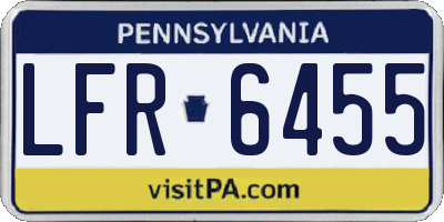 PA license plate LFR6455