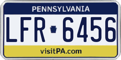 PA license plate LFR6456