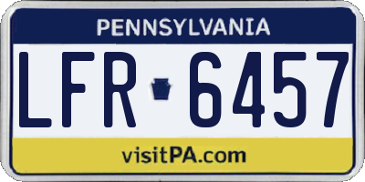 PA license plate LFR6457