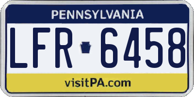 PA license plate LFR6458