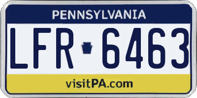 PA license plate LFR6463