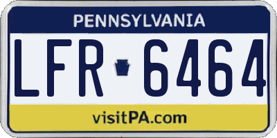 PA license plate LFR6464