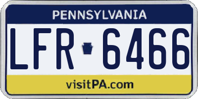 PA license plate LFR6466