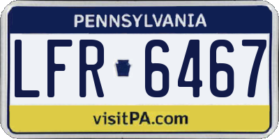 PA license plate LFR6467