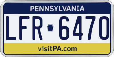 PA license plate LFR6470