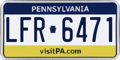 PA license plate LFR6471