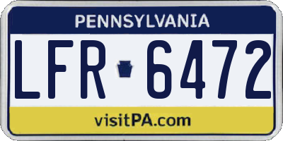 PA license plate LFR6472