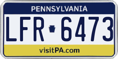 PA license plate LFR6473