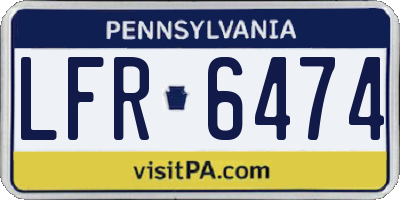 PA license plate LFR6474