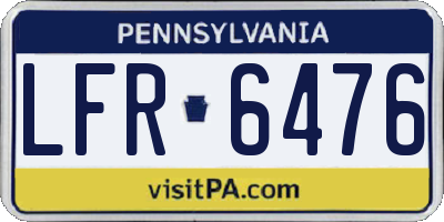 PA license plate LFR6476