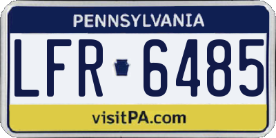 PA license plate LFR6485