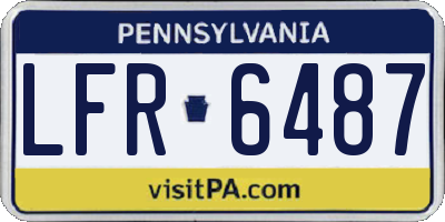 PA license plate LFR6487