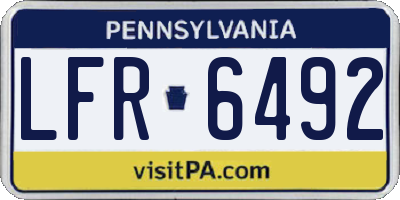PA license plate LFR6492