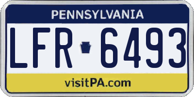 PA license plate LFR6493