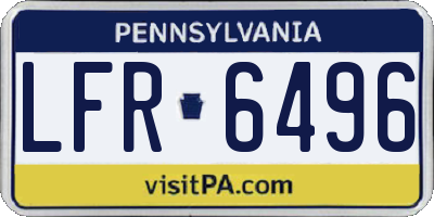 PA license plate LFR6496