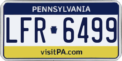 PA license plate LFR6499