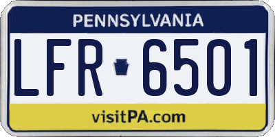 PA license plate LFR6501