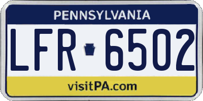 PA license plate LFR6502