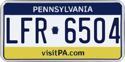 PA license plate LFR6504