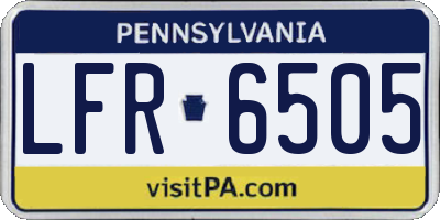 PA license plate LFR6505