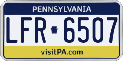 PA license plate LFR6507