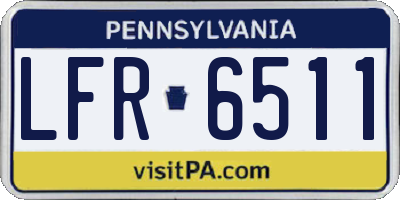 PA license plate LFR6511
