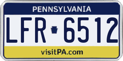 PA license plate LFR6512