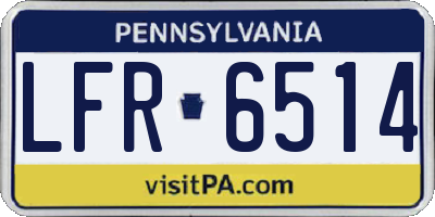 PA license plate LFR6514