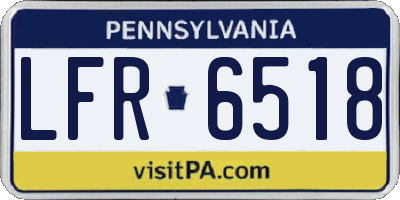 PA license plate LFR6518
