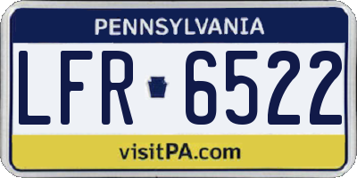 PA license plate LFR6522