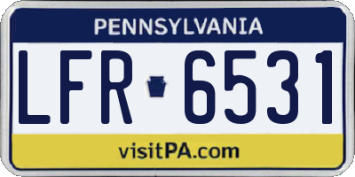 PA license plate LFR6531
