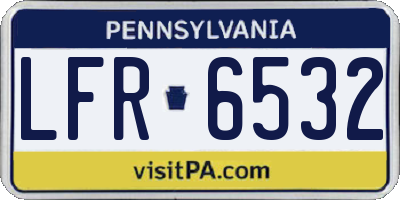PA license plate LFR6532