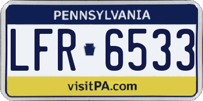 PA license plate LFR6533