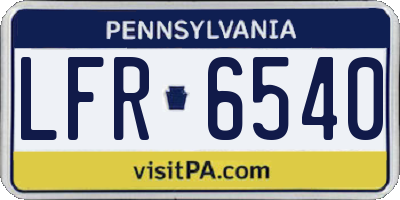 PA license plate LFR6540