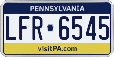 PA license plate LFR6545